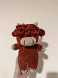 Highland Cow Crochet Plushie - Handmade