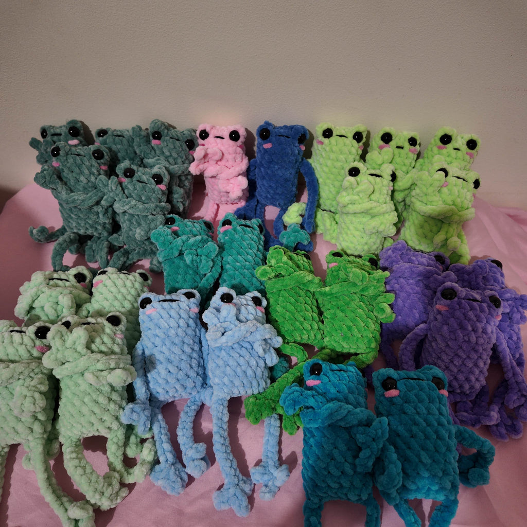 Leggie Frog Crochet Plushie - Handmade